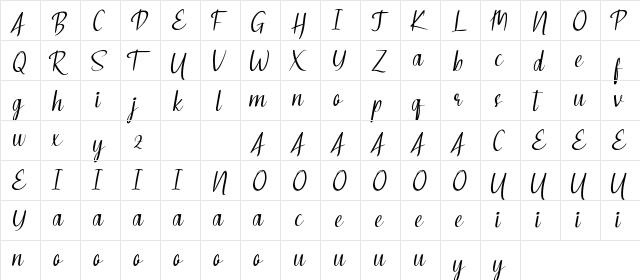 Laborious Demo Regular  glyph index