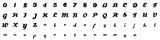 Estenotype Regular  glyph index