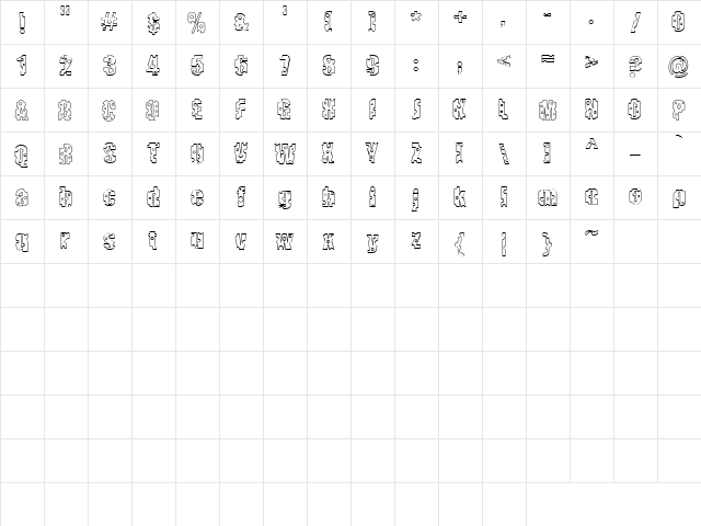 LD Swiss Regular  glyph index