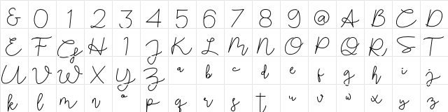 Classico Regular  glyph index