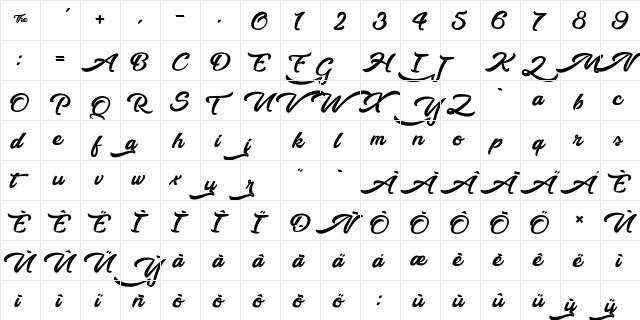 Walking in the Street Regular  glyph index