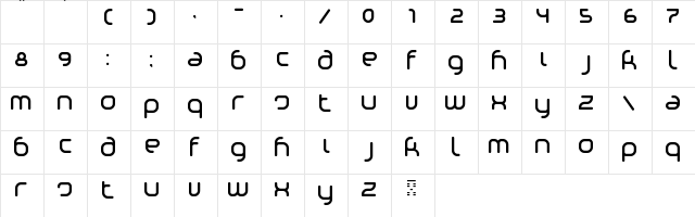 Phino Regular  glyph index