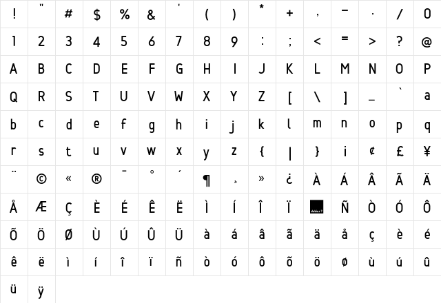 Min Two  glyph index