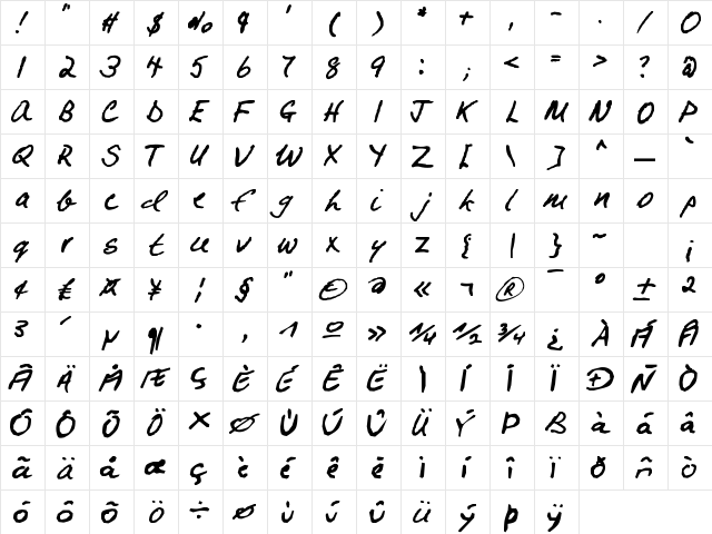 QEMichaelBourn Regula  glyph index