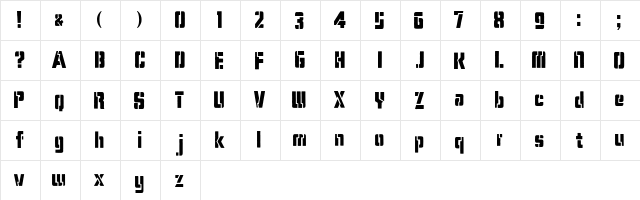 Karen Stencil Regular  glyph index