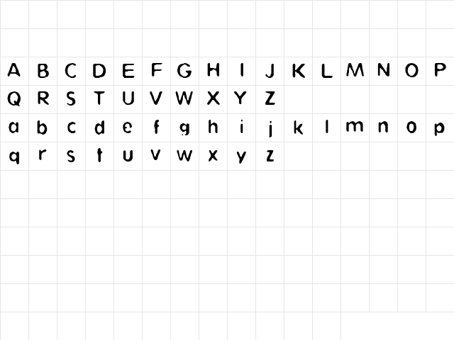 ShitFace DemiBold  glyph index