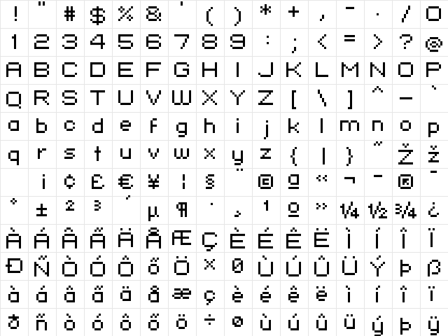 standard 07_51 Regular  glyph index