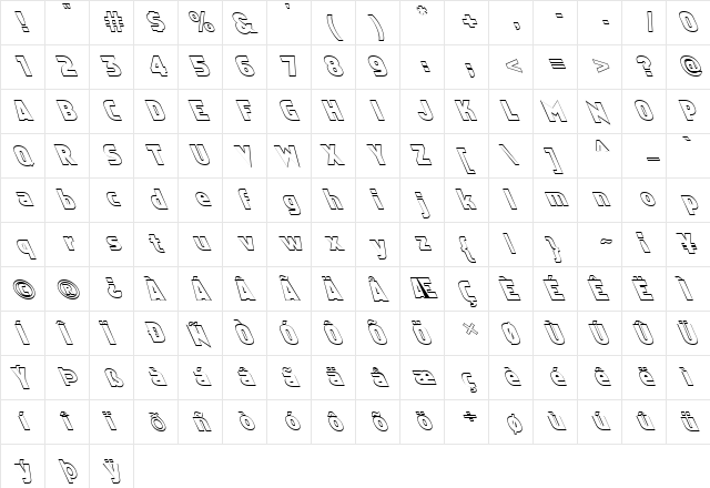 FZ BASIC 5 HOLLOW LEFTY Normal  glyph index