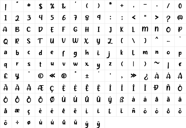 Pineapple Slice Regular  glyph index