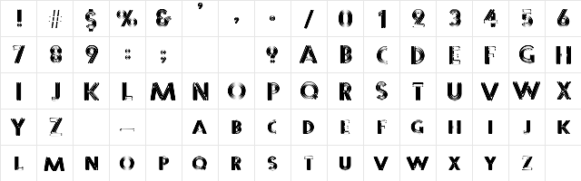 SterlingPanic Regular  glyph index
