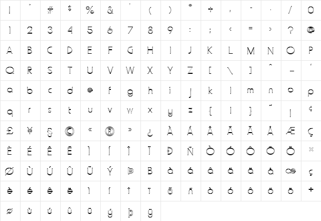 FZ BASIC 20 HOLLOW Normal  glyph index