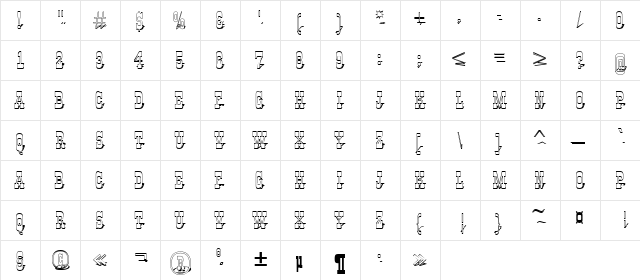 a_GildiaTitul3DSh Regular  glyph index