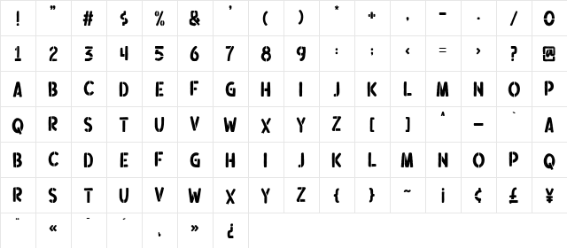 Ouders Regular  glyph index
