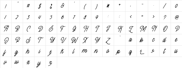 Threesixty Regular  glyph index