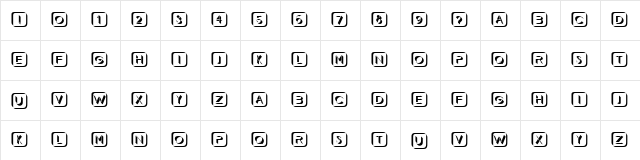 Demode Capitals Regular  glyph index