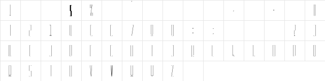 BABBIO-BASSO Roman  glyph index