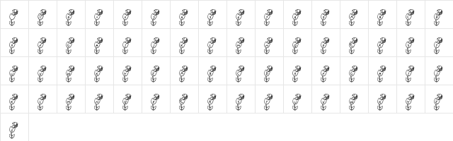 LCR Tulipz Regular  glyph index