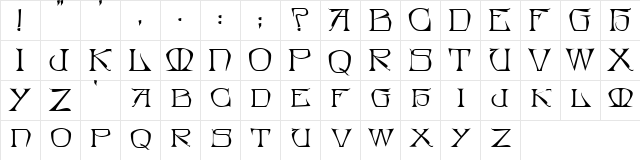 Bedegraine!" Regular  glyph index