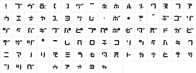 Dorisorange Ka&#56427ana  glyph index