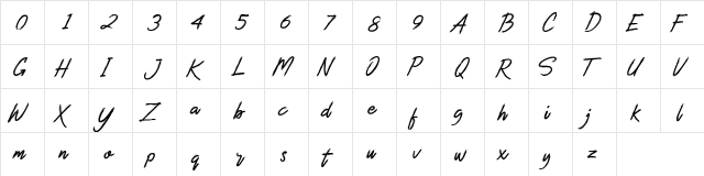 Blackbeard Regular  glyph index