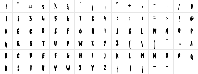 Onion Rocks Regular  glyph index