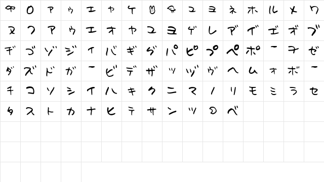 HolidayK Regular  glyph index