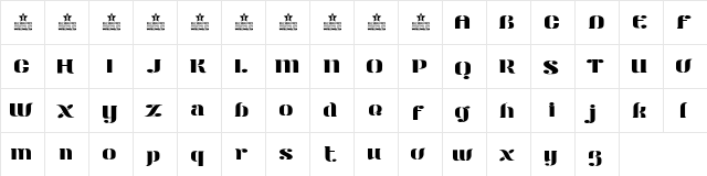 Modern Stencil Personal Use Regular  glyph index