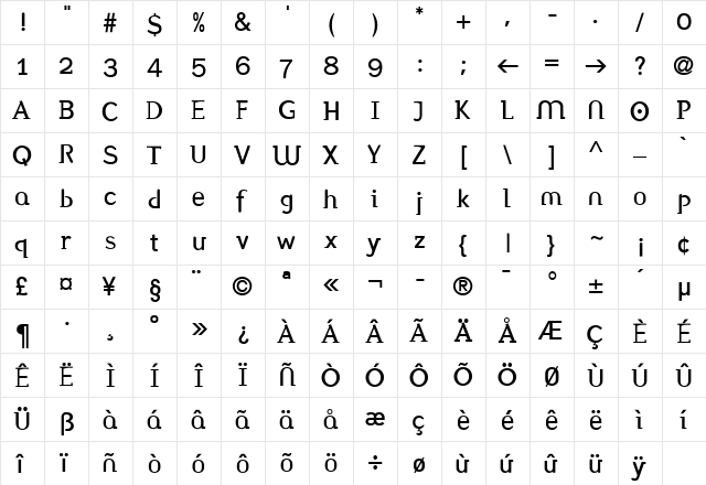 F2FStylettiMedium LT Std Regular  glyph index