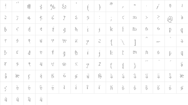 Flixel Regular  glyph index