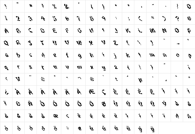 FZ WACKY 49 LEFTY Normal  glyph index