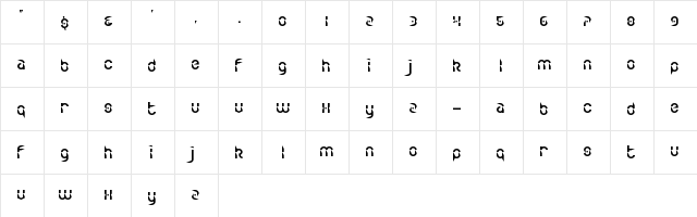 Zdyk Leo Regular  glyph index