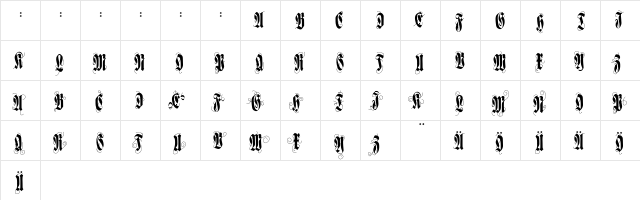 FlourishVersal Regular  glyph index