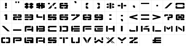 Nu School Munitions Regular  glyph index