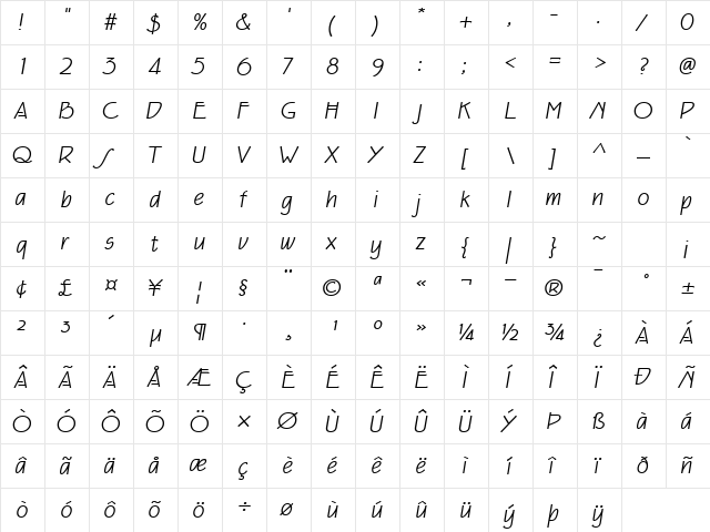 EaglefeatherFormalRegularIt Regular  glyph index