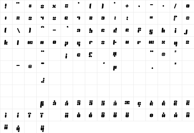 Proton Regular  glyph index