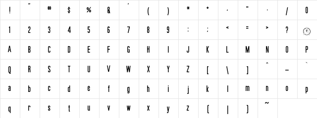 Okudagrams Regular  glyph index