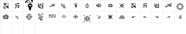 FELIPE Regular  glyph index