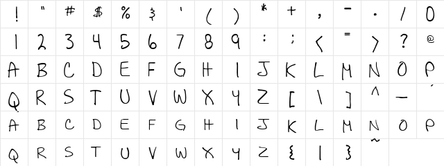 All Caps Regular  glyph index
