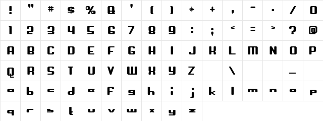 Quera Plaw Regular  glyph index