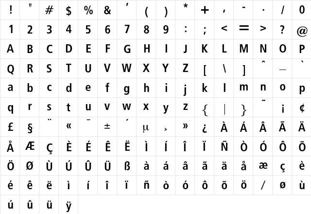 CarlosNoeight Regular  glyph index