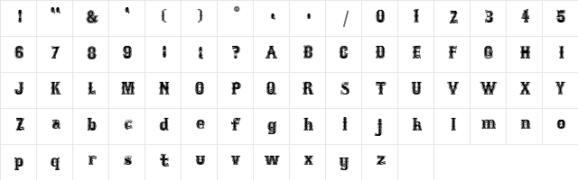 Bosox SemiBold  glyph index