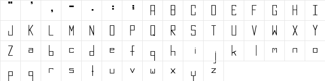 Boring Squared Thin  glyph index