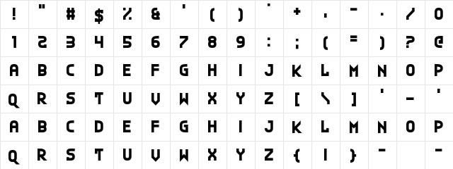 Plan G Regular  glyph index