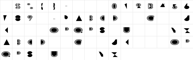 Prisma Ex Regular  glyph index
