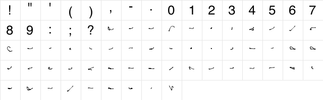 alien2 Regular  glyph index