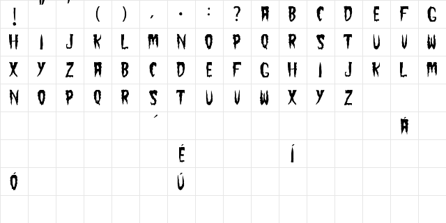 The Cramps Regular  glyph index