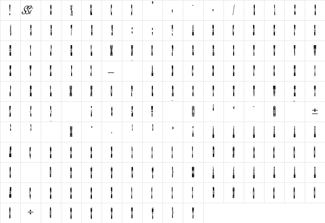 TumbleweedCapsSSK Regular  glyph index