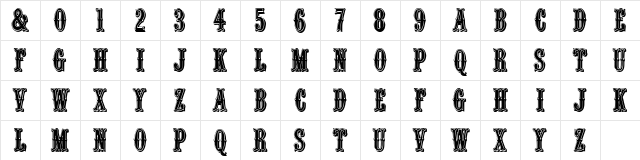 QuentinCaps Regular  glyph index