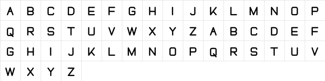 FREELAH Regular  glyph index