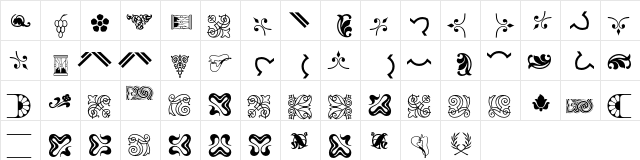 Borders Ornaments P03 Regular  glyph index